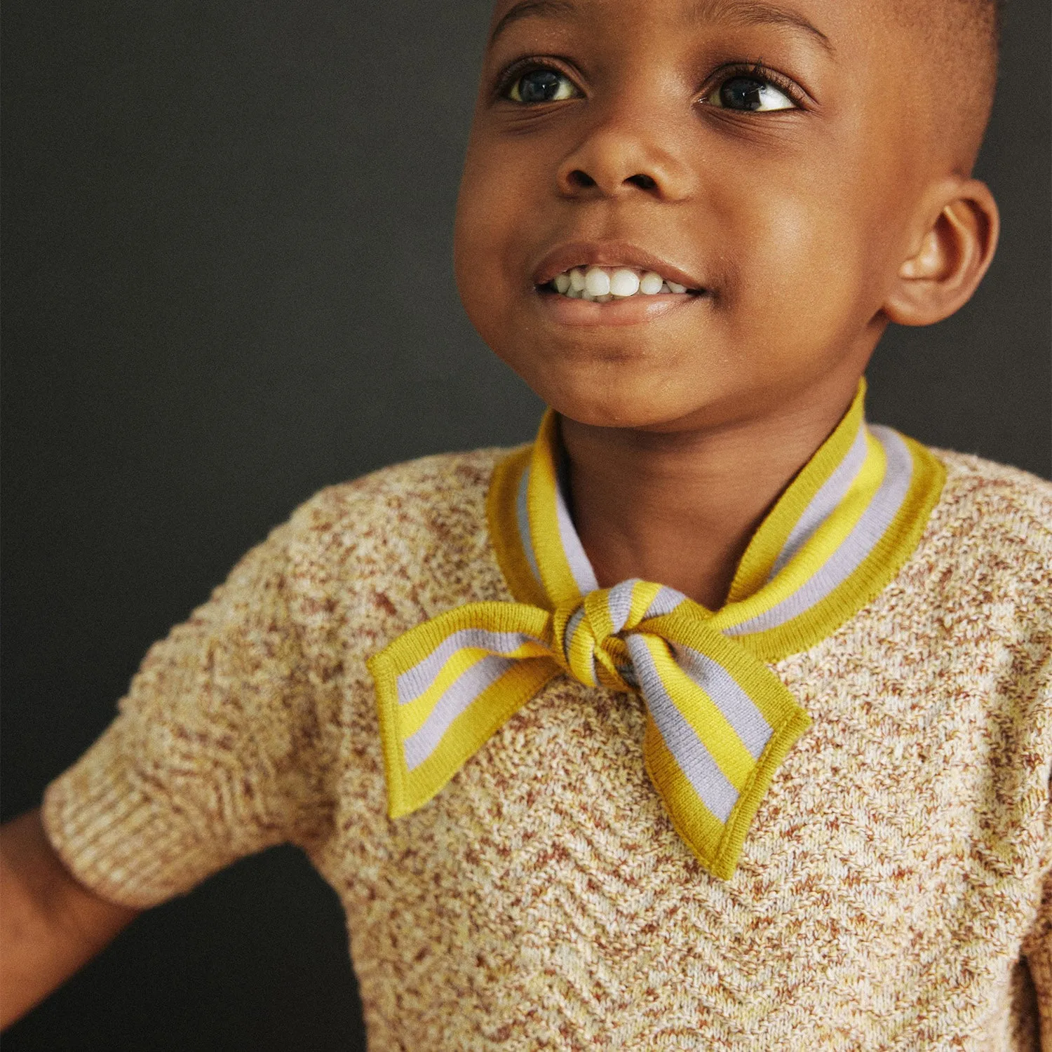 Pima Cotton Chevron Elsa Top - Cedar Marl
