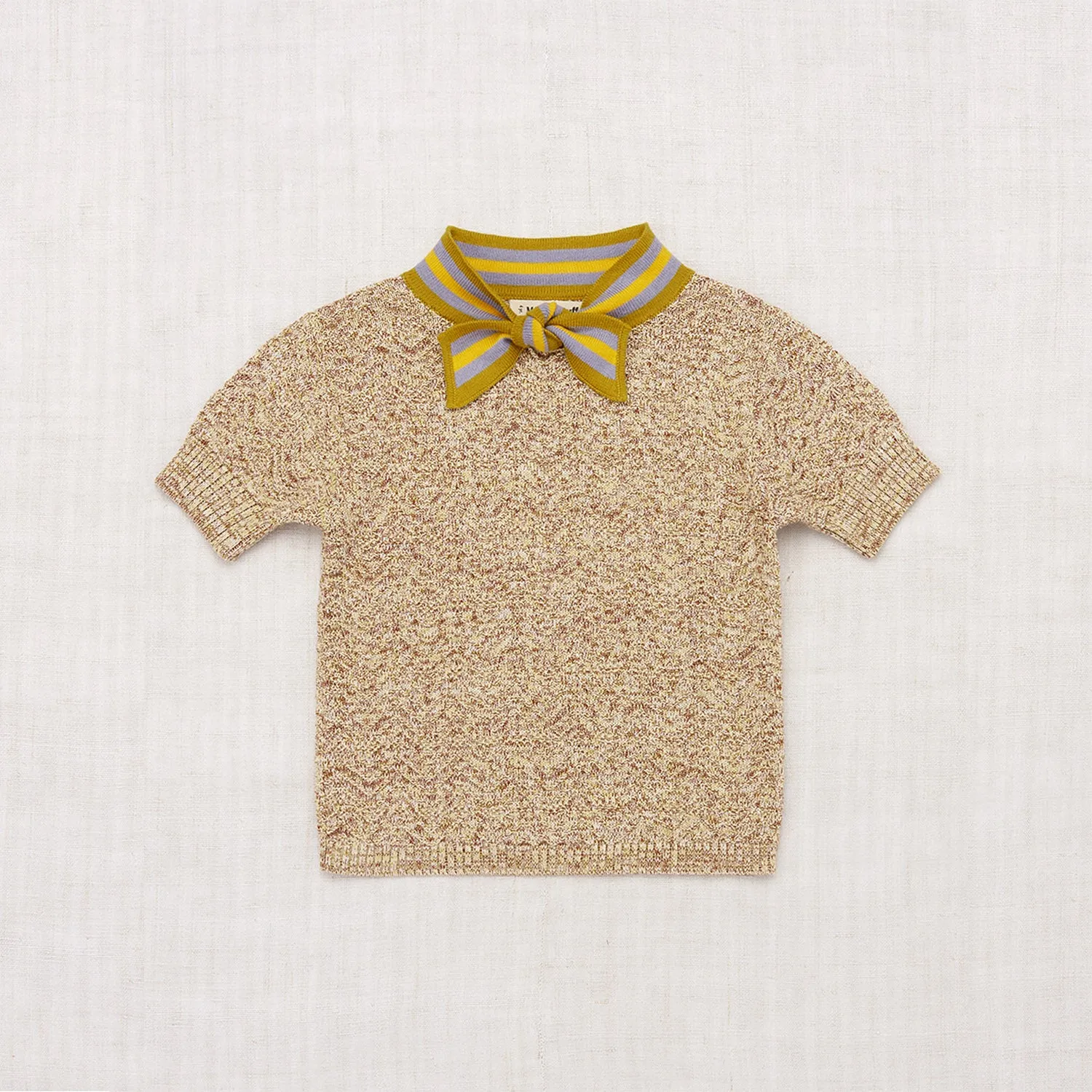 Pima Cotton Chevron Elsa Top - Cedar Marl