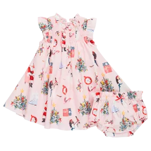 Pink Chicken Baby Girls Stevie Dress Set - Holiday Spirit