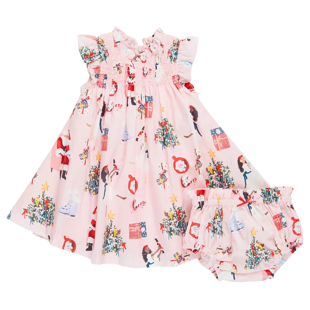 Pink Chicken Baby Girls Stevie Dress Set - Holiday Spirit