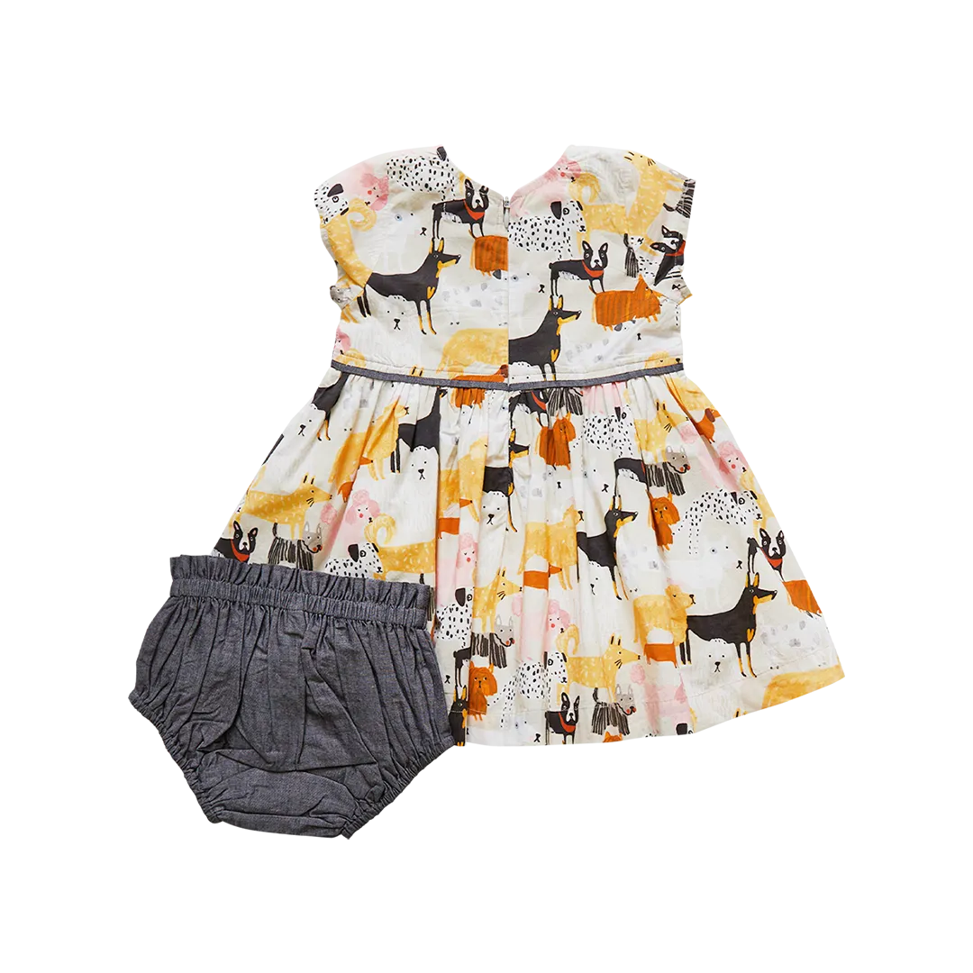Pink Chicken Dog Park Baby Fatima Dress Set