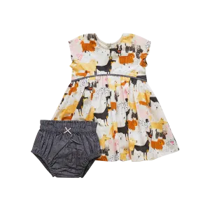 Pink Chicken Dog Park Baby Fatima Dress Set