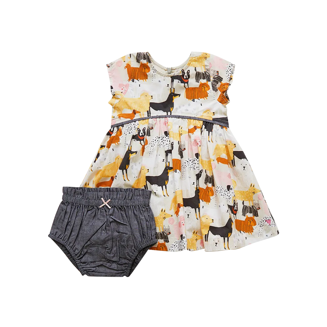 Pink Chicken Dog Park Baby Fatima Dress Set