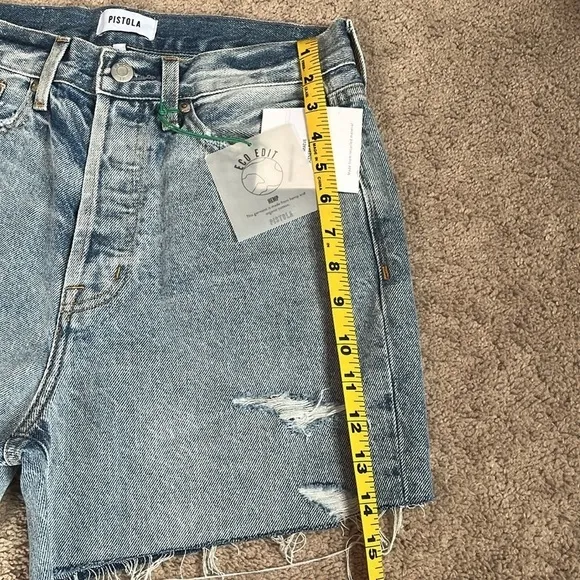 Pistola Maeve High Rise Cut Off Jean Shorts in Scenery Distressed size 27 NWT