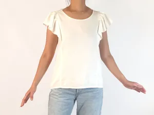 Portobello Australia white linen mix top size small