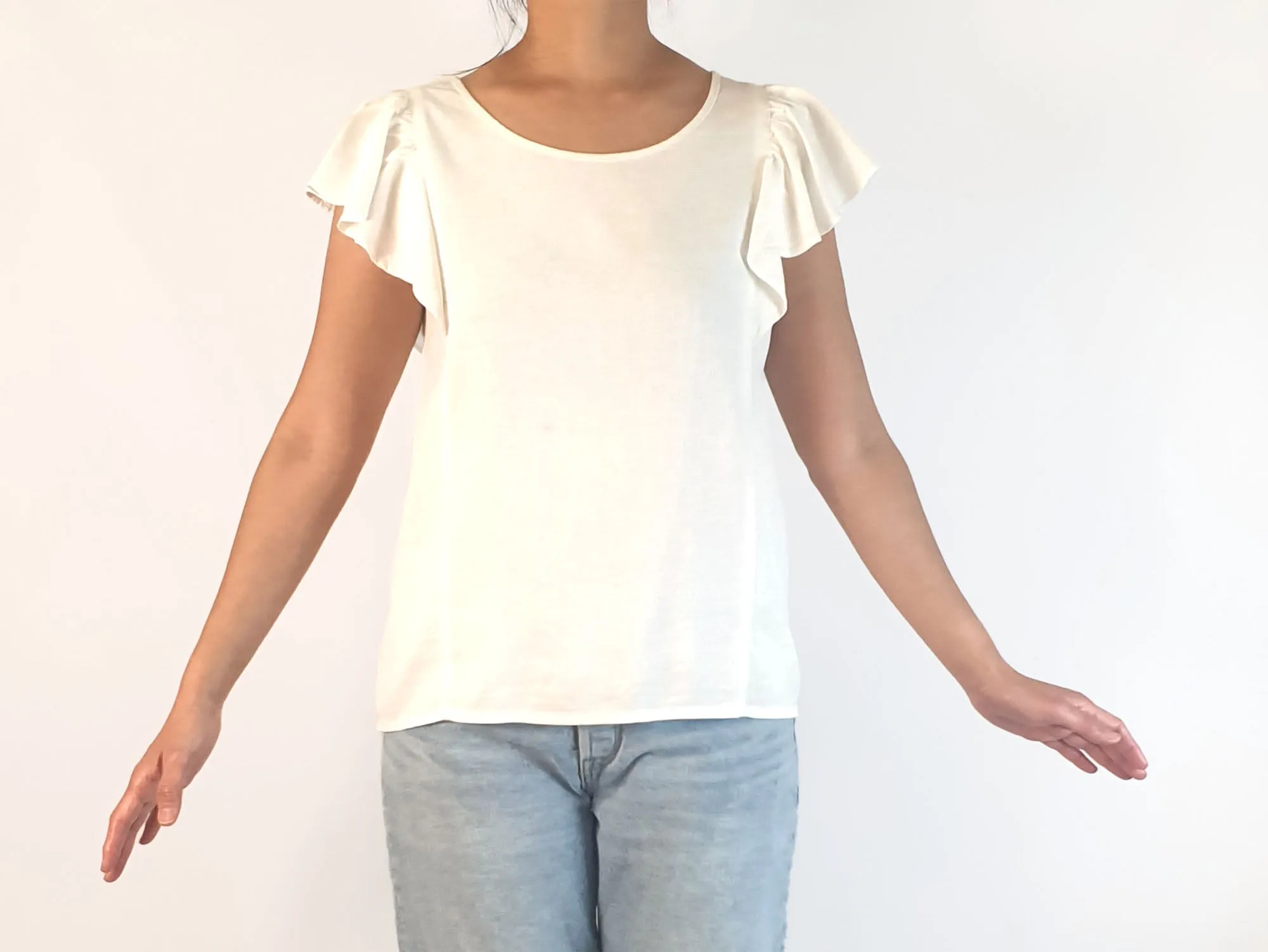 Portobello Australia white linen mix top size small