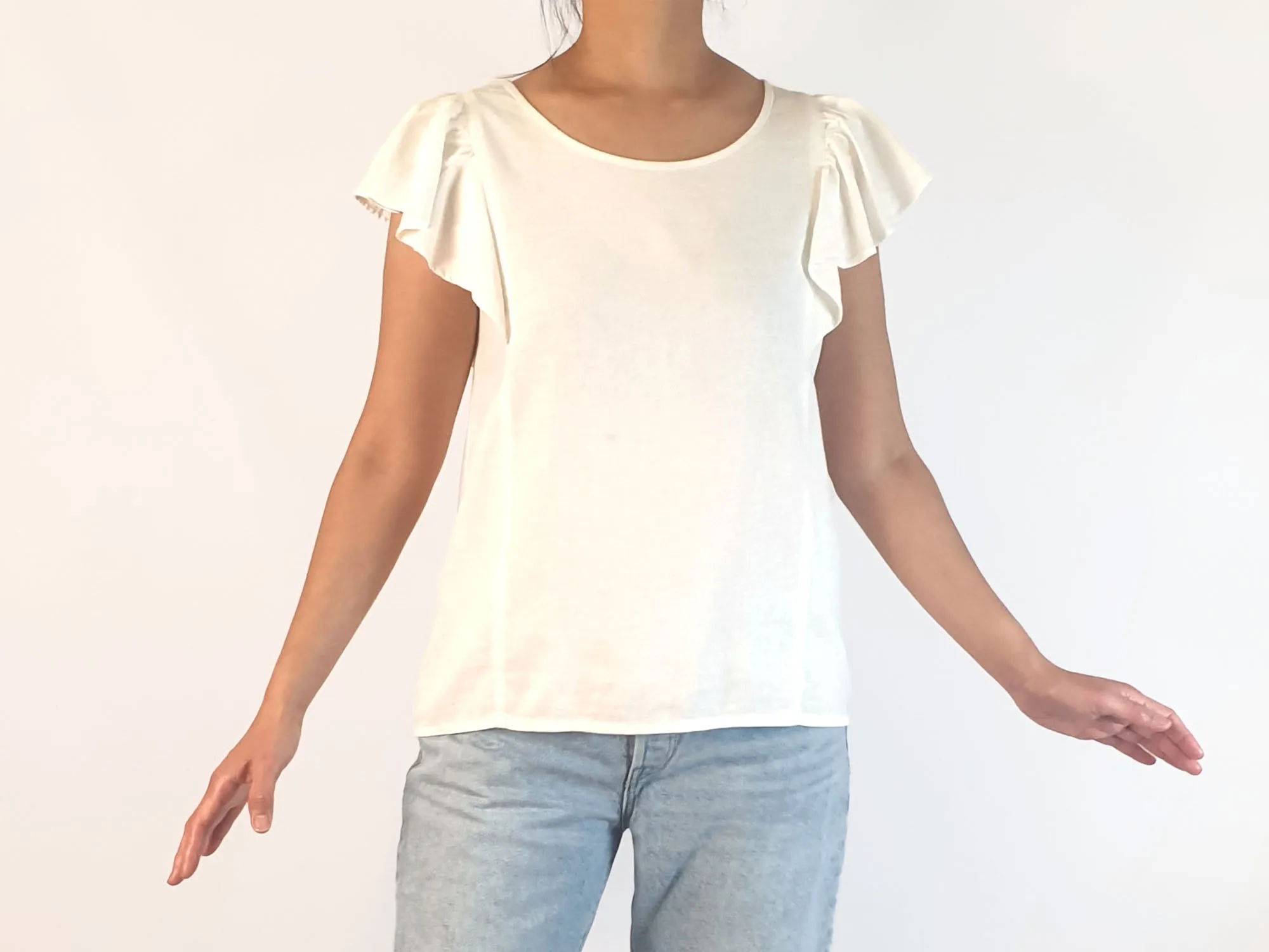 Portobello Australia white linen mix top size small