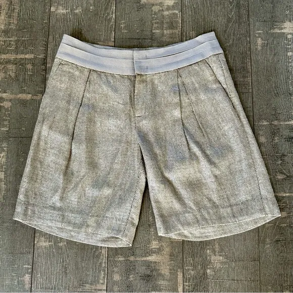 Ports 1961 Khaki Shorts Linen Cotton Blend Sz 4