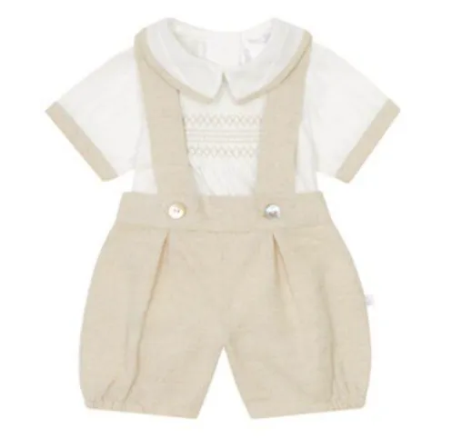 Pre-Order Deolinda 25817 Cappuccino Smocked Shirt and Shorts with Braces