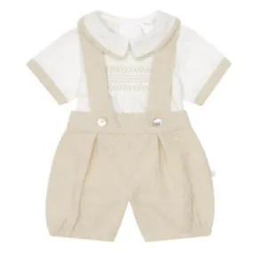 Pre-Order Deolinda 25817 Cappuccino Smocked Shirt and Shorts with Braces