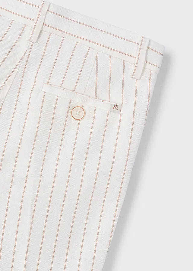 Pre-Order Mayoral 3102 Short Sleeve Polo Shirt and Mayoral 3217 Stripe Linen Shorts