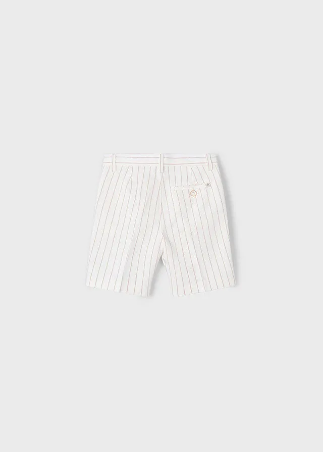Pre-Order Mayoral 3102 Short Sleeve Polo Shirt and Mayoral 3217 Stripe Linen Shorts