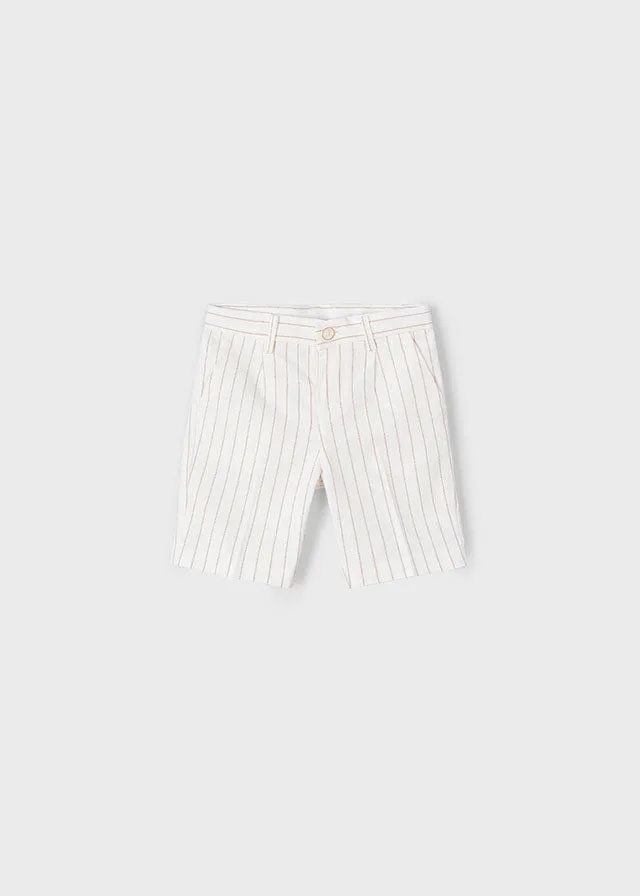 Pre-Order Mayoral 3102 Short Sleeve Polo Shirt and Mayoral 3217 Stripe Linen Shorts