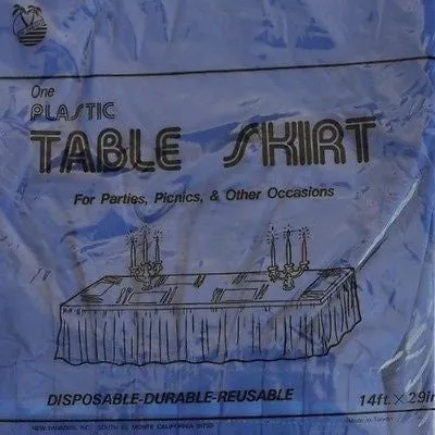Premium Plastic Royal Blue Table Skirt 29" x 14" Reusable