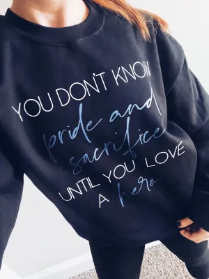 Pride and Sacrifice © Unisex Crewneck Sweatshirt (Black)