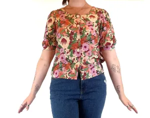 Princess Highway cropped pink floral top size 12