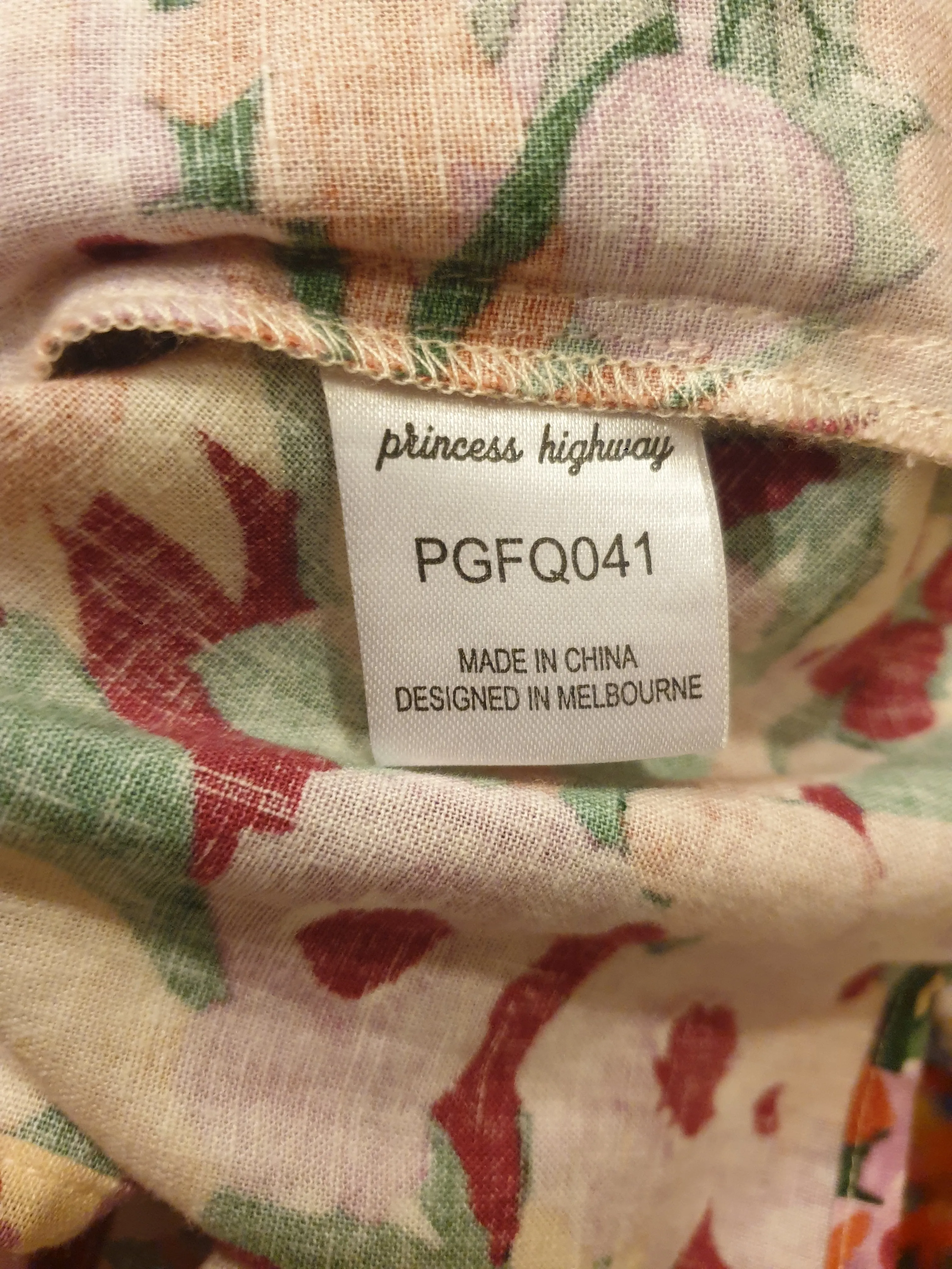 Princess Highway cropped pink floral top size 12