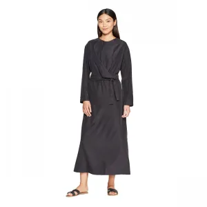 Prologue Relaxed Fit Crewneck Wrap Tie A Line Midi Dress