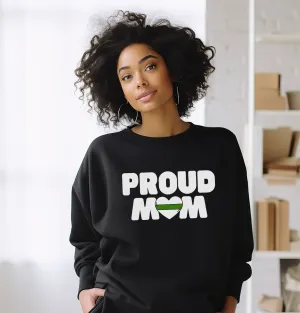 Proud Mom Thin Green Line Heart © Unisex Crewneck Sweatshirt