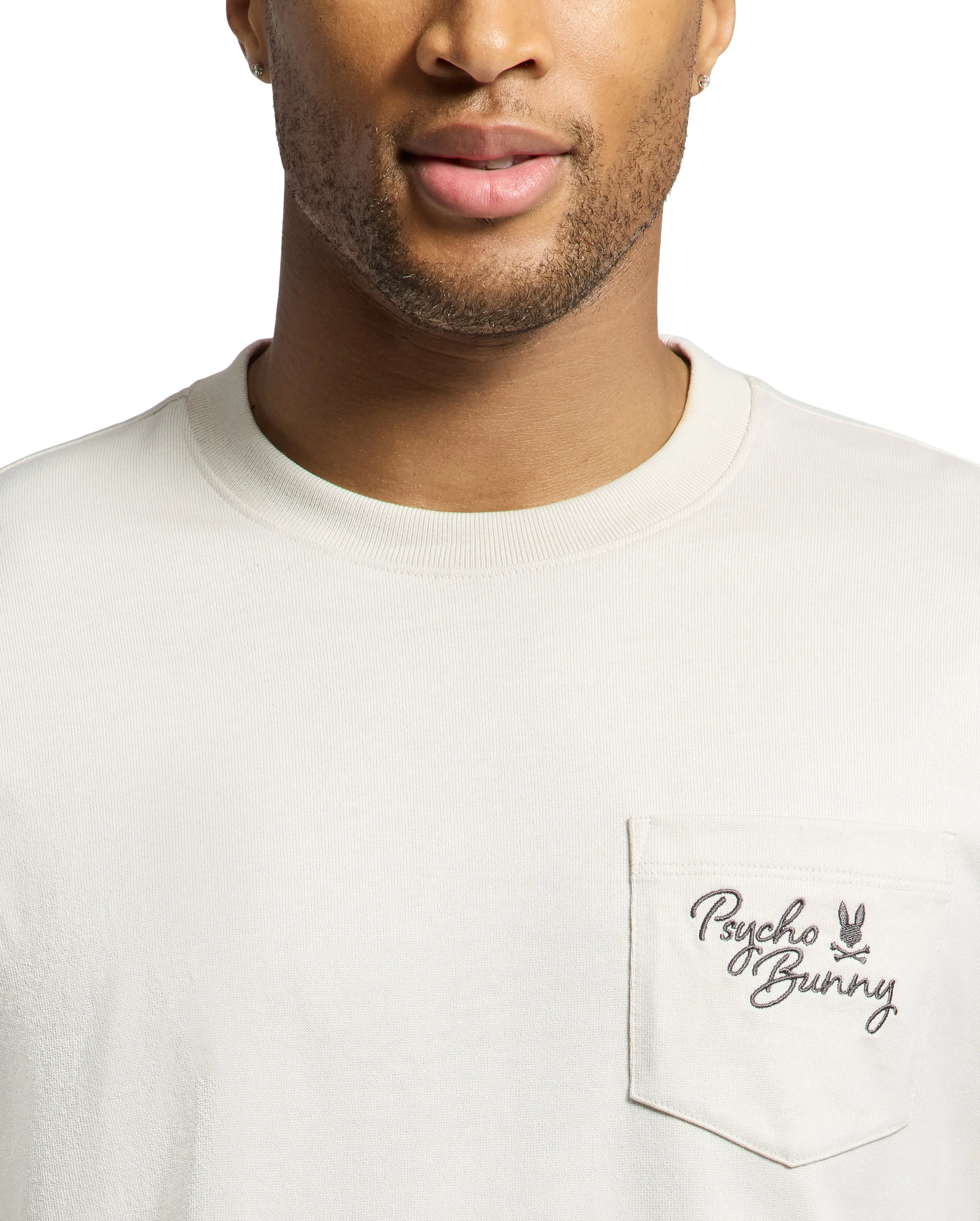 Psycho Bunny Men's Desert Relaxed Fit Pocket Tee - Natural Linen
