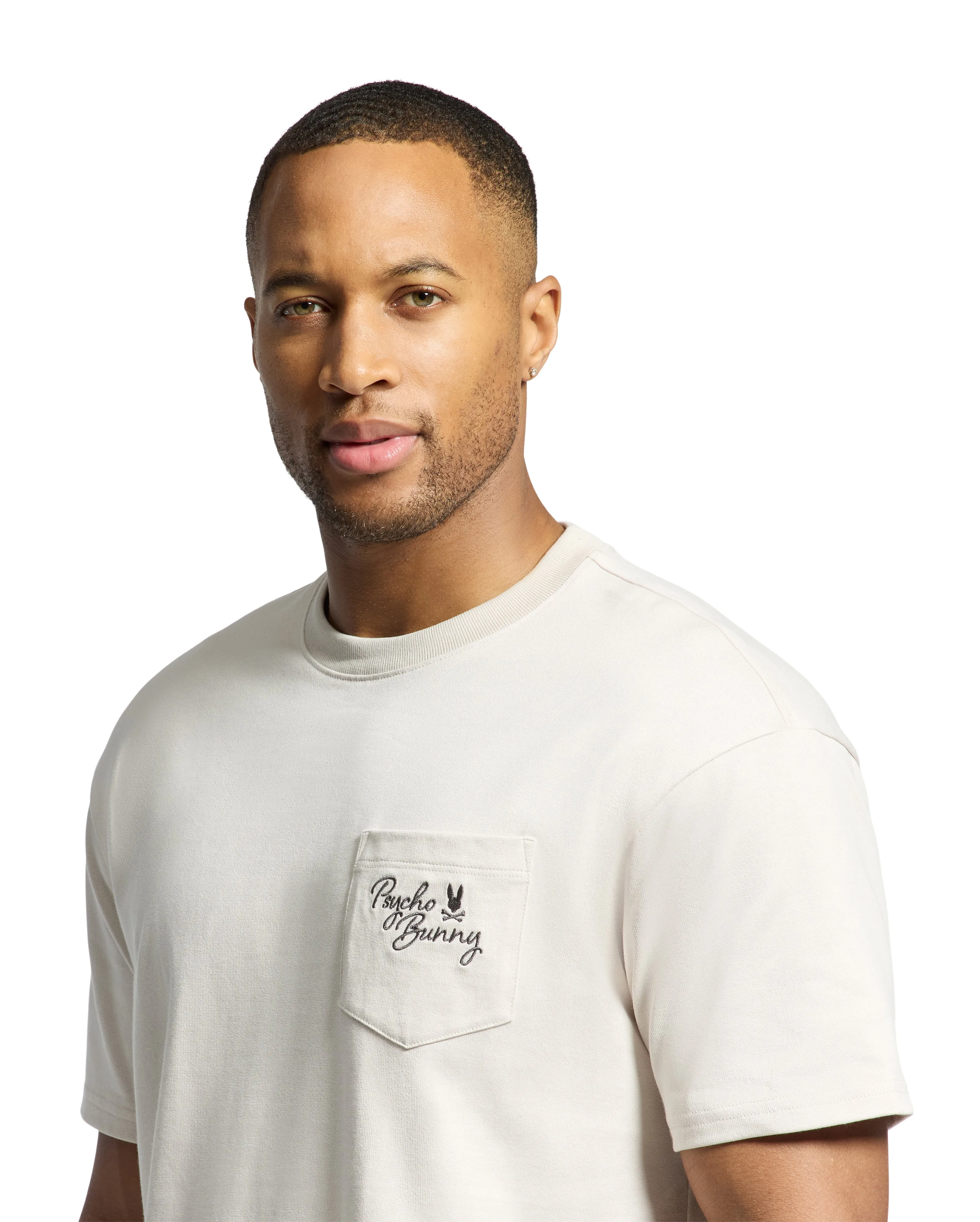 Psycho Bunny Men's Desert Relaxed Fit Pocket Tee - Natural Linen