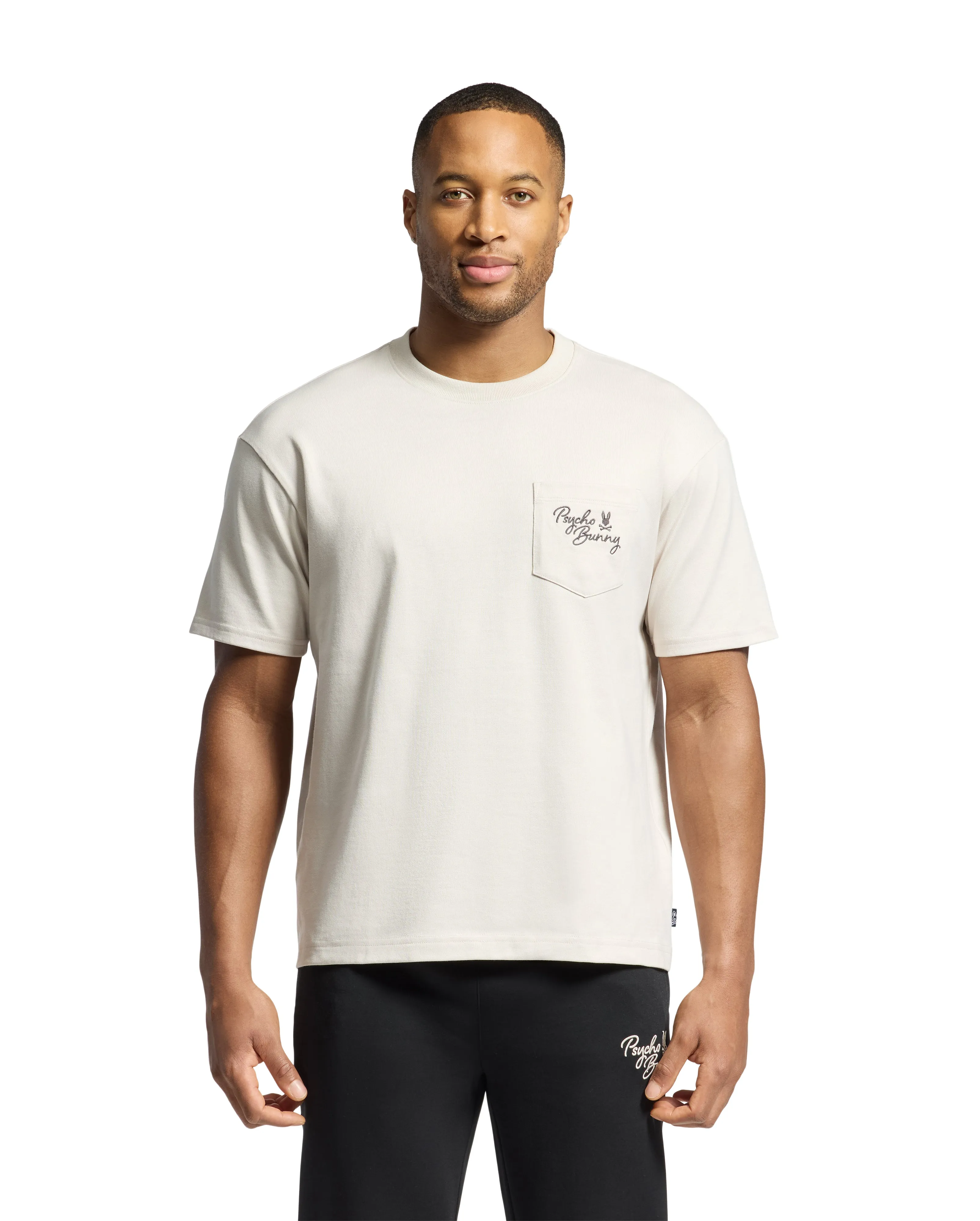 Psycho Bunny Men's Desert Relaxed Fit Pocket Tee - Natural Linen