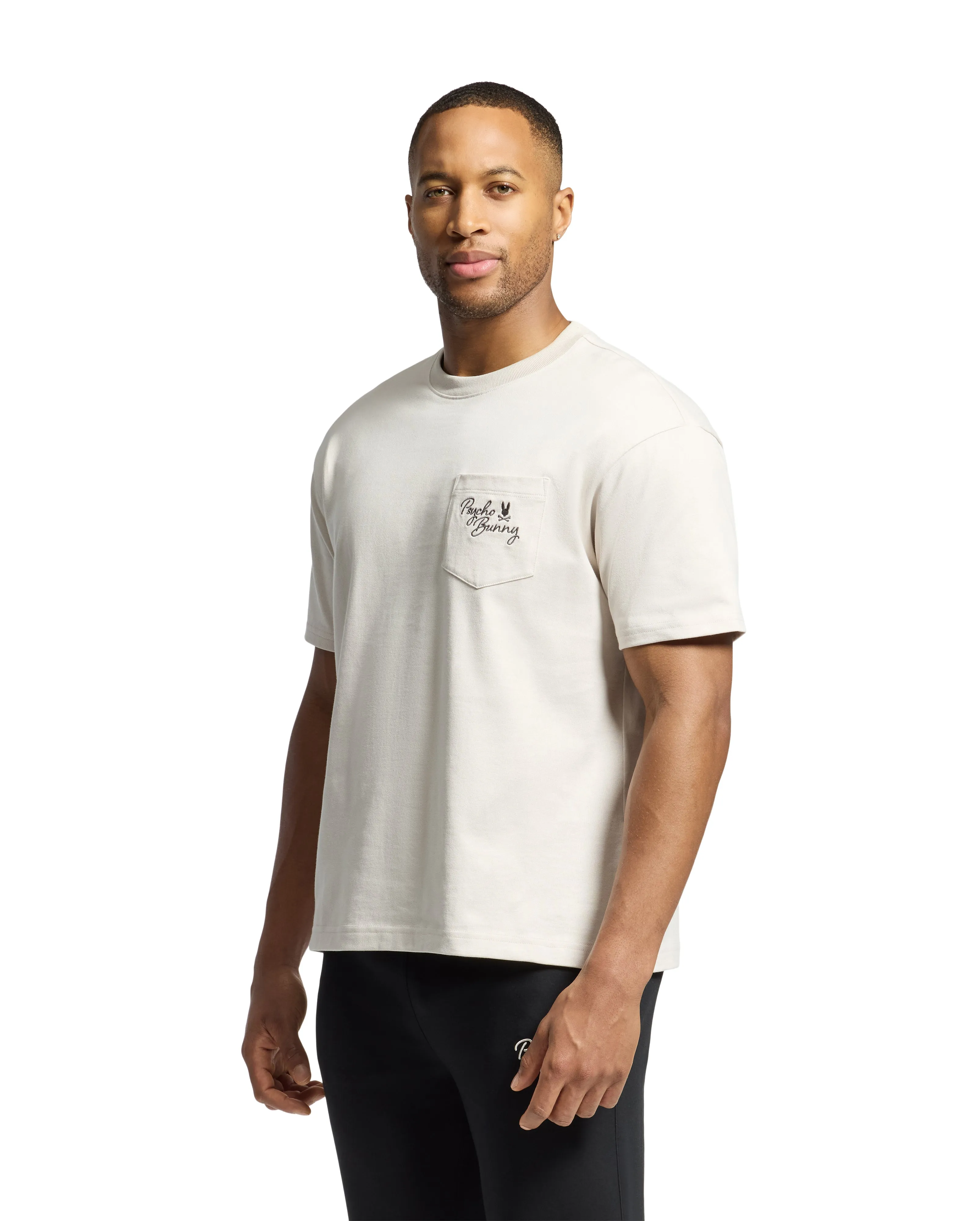 Psycho Bunny Men's Desert Relaxed Fit Pocket Tee - Natural Linen