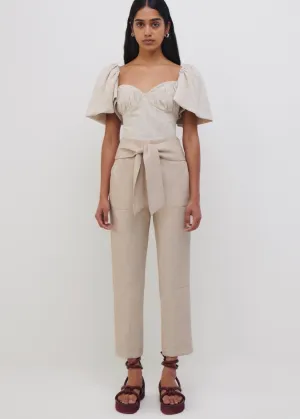Quince Linen Crop Top (Natural)