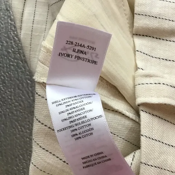 RAILS High Rise Shorts Linen Blend Cream Color Ilena Striped Pleated Size 12