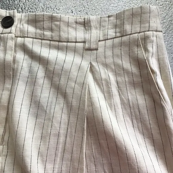 RAILS High Rise Shorts Linen Blend Cream Color Ilena Striped Pleated Size 12