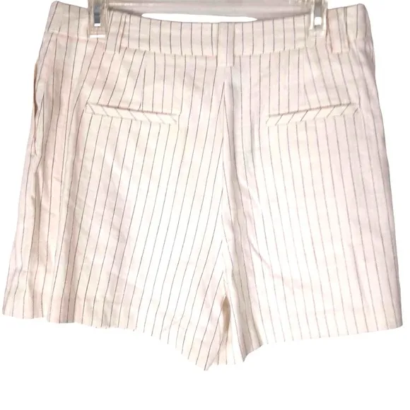 RAILS High Rise Shorts Linen Blend Cream Color Ilena Striped Pleated Size 12