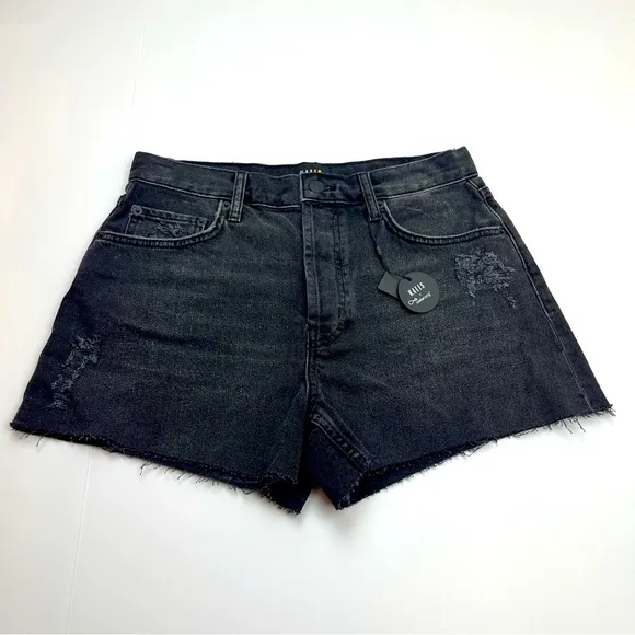 Rails The Fairfax High Rise Cutoff Short Womens SZ 28 Faded Black Denim Jean NEW