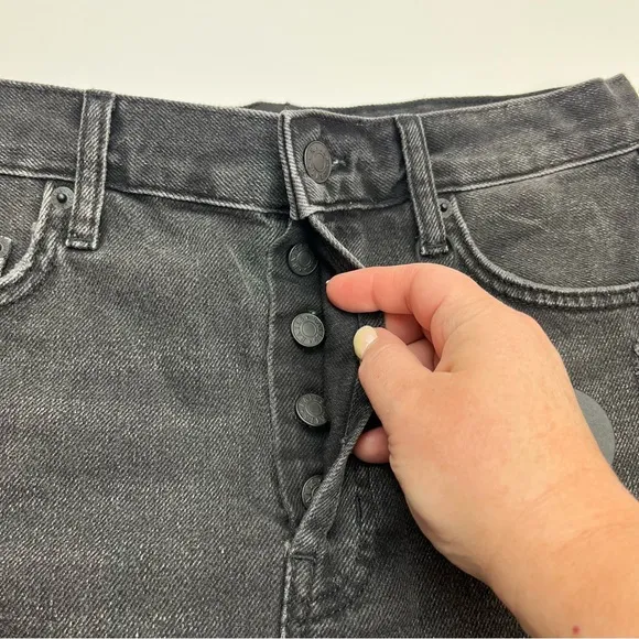 Rails The Fairfax High Rise Cutoff Short Womens SZ 28 Faded Black Denim Jean NEW