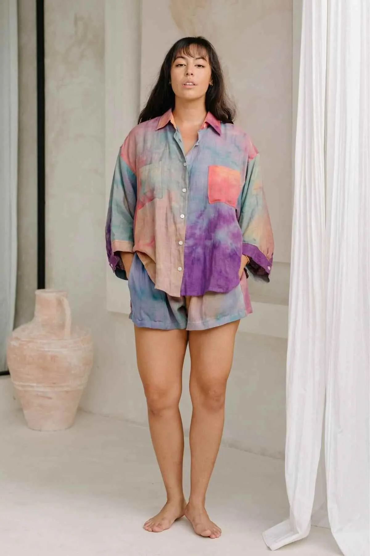 Rainbeau Linen Nidra Button Down Set (Made to Order)