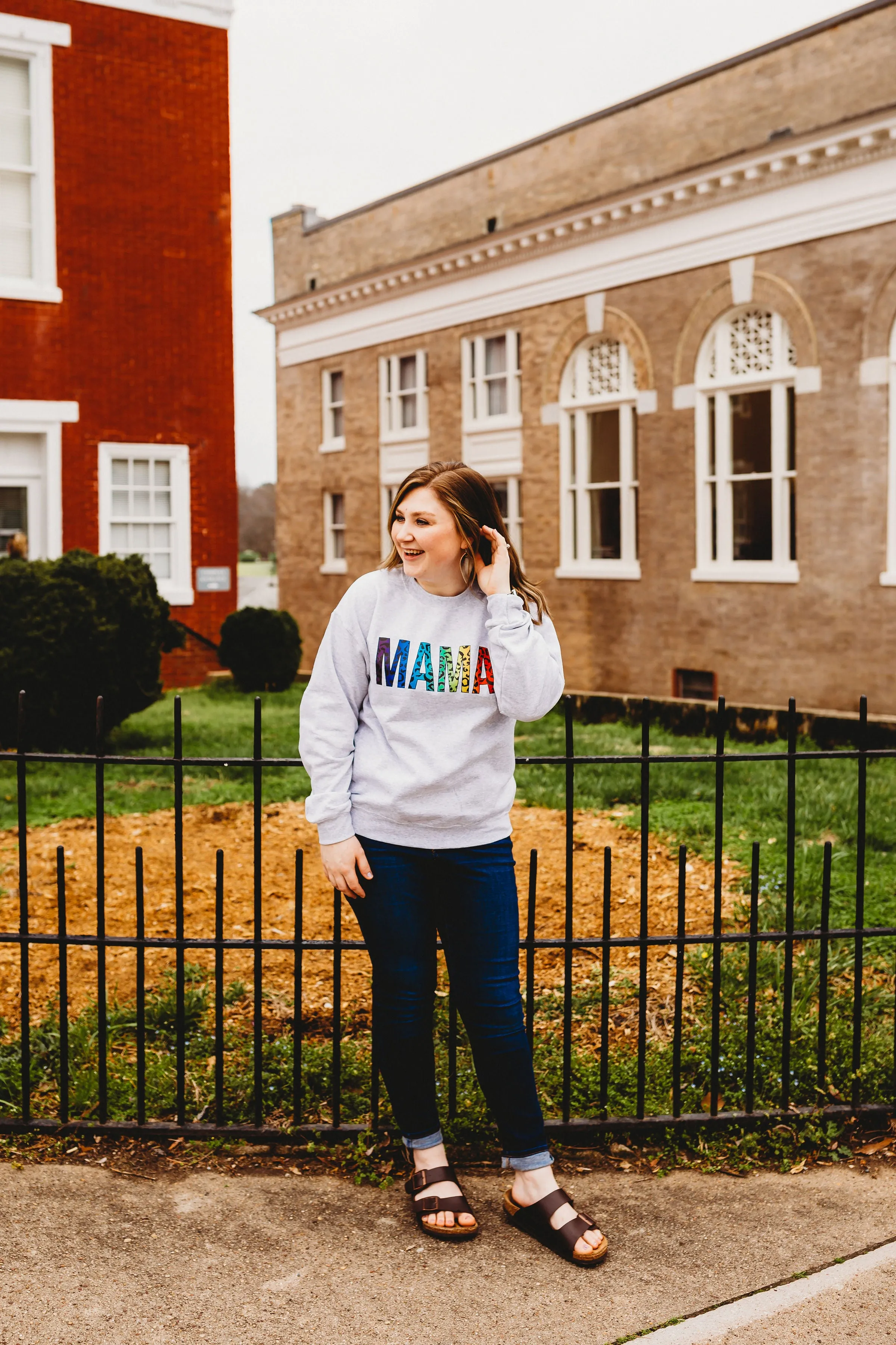 Rainbow Leopard MAMA © Unisex Crewneck Sweatshirt