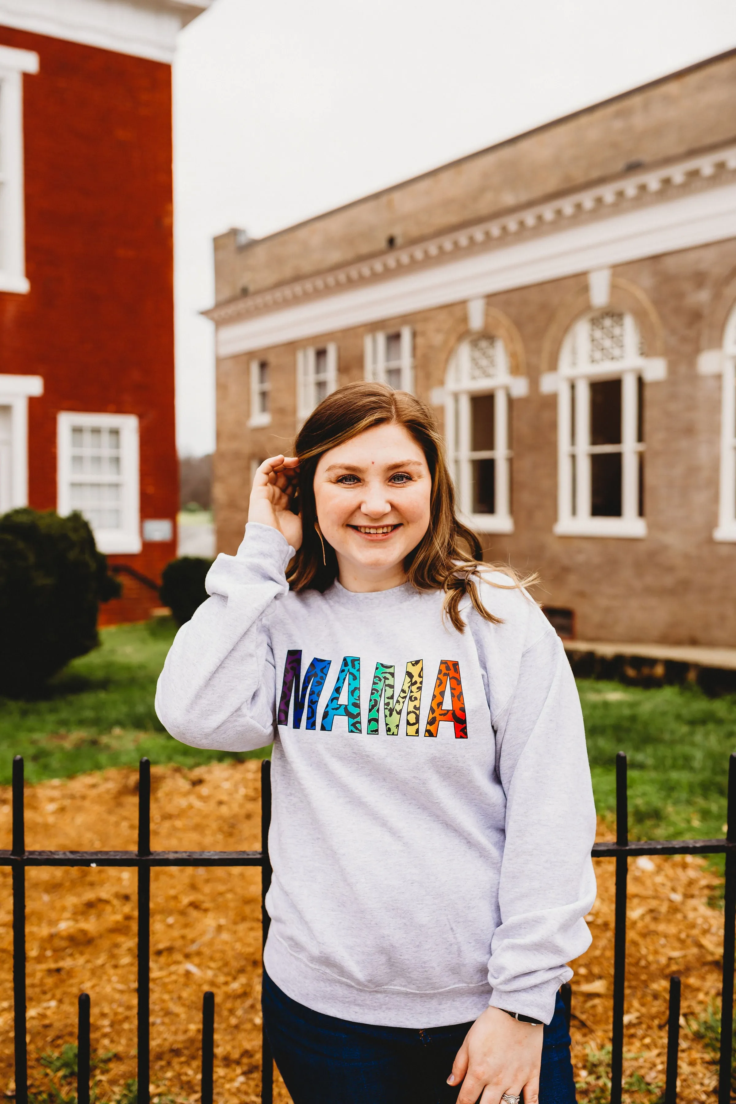Rainbow Leopard MAMA © Unisex Crewneck Sweatshirt