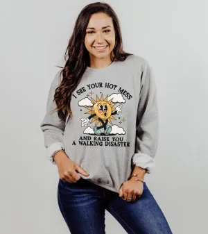 Raise You A Walking Disaster Unisex Crewneck Sweatshirt // SELECT YOUR GARMENT
