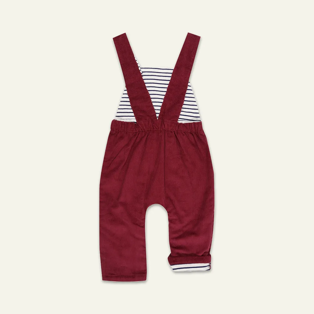 Red Plain Dungarees