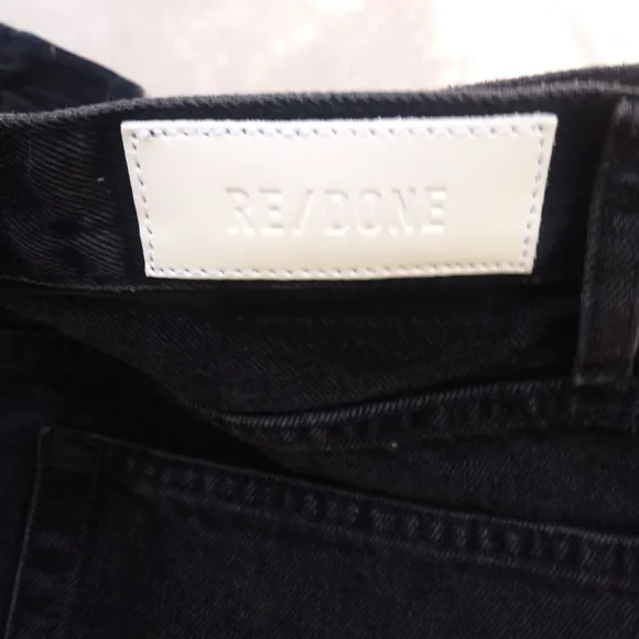 REDONE Black Denim Shorts Cutoff Ultra High-rise Jean 30
