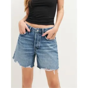 Reformation Jeans Size 30 Raye Mid Rise Relaxed Denim Shorts in Denver Wash