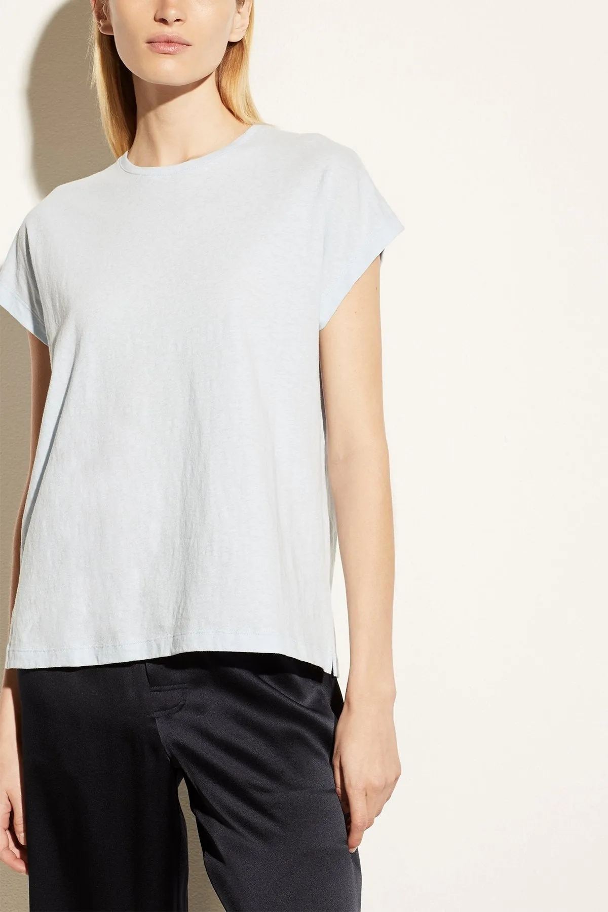 Relaxed Short Sleeve Dolman in Powder Blue