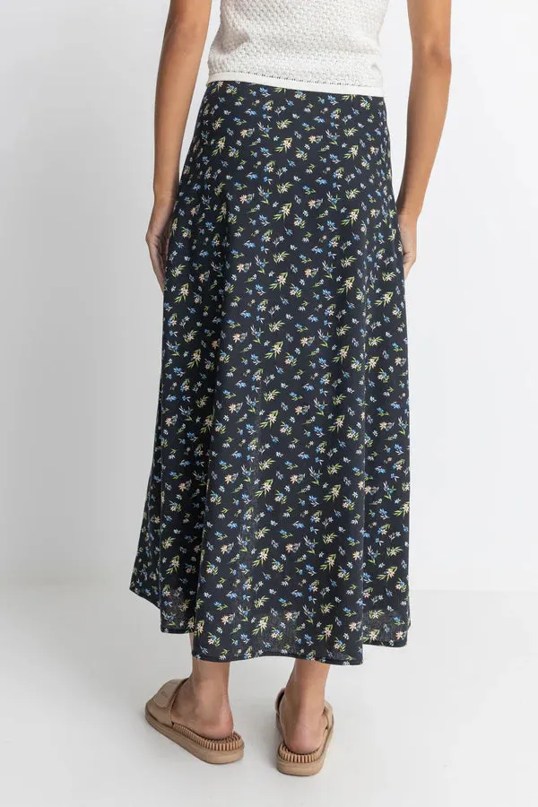 RHYTHM FLEUR FLORAL BOTTON FRONT MAXI SKIRT