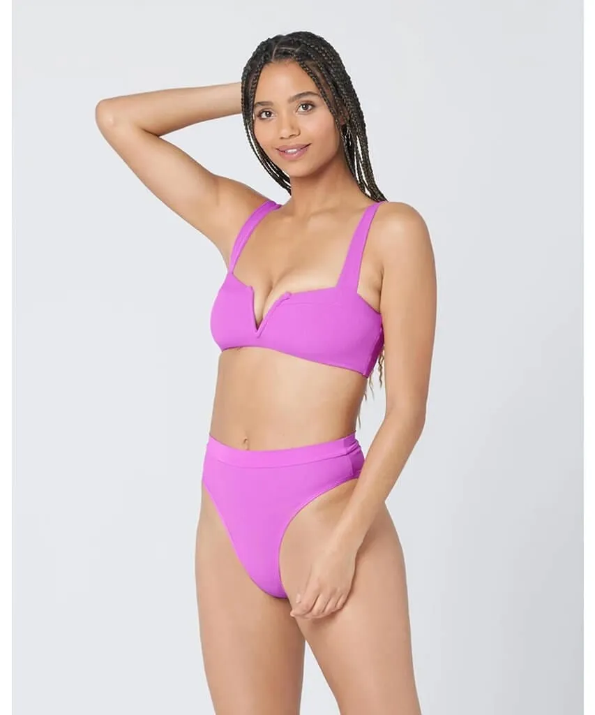 Ribbed Lee Lee Bikini Top Pitaya