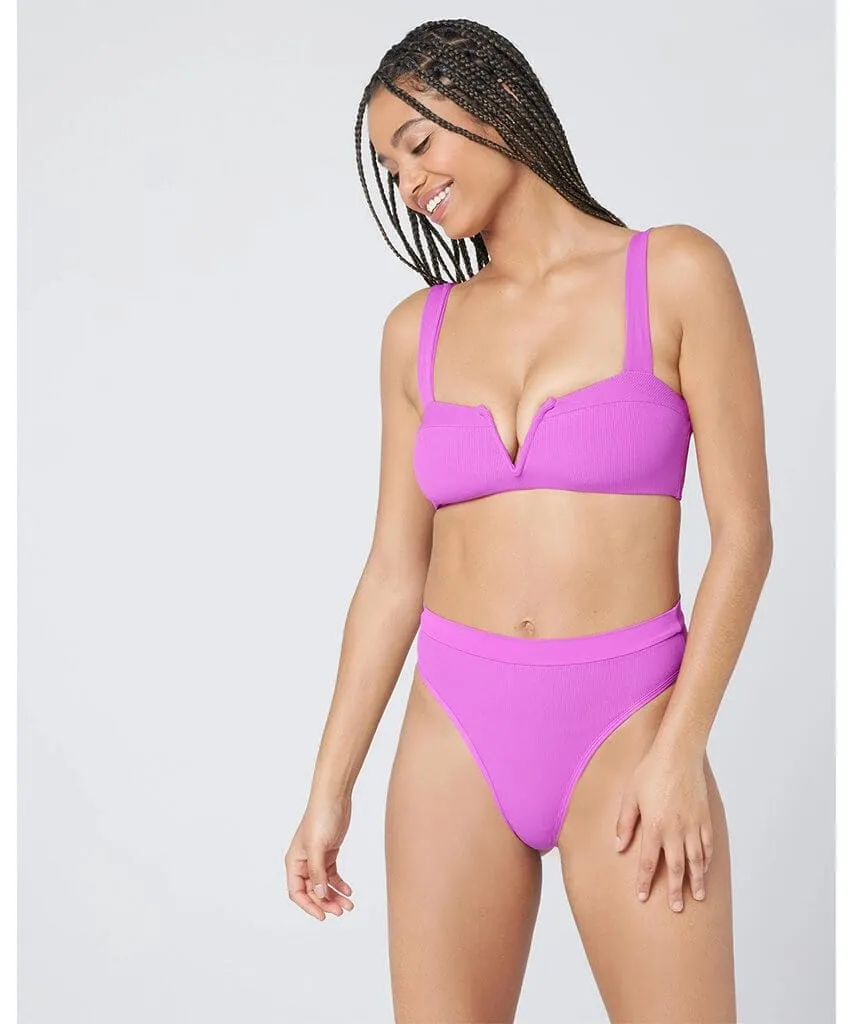 Ribbed Lee Lee Bikini Top Pitaya