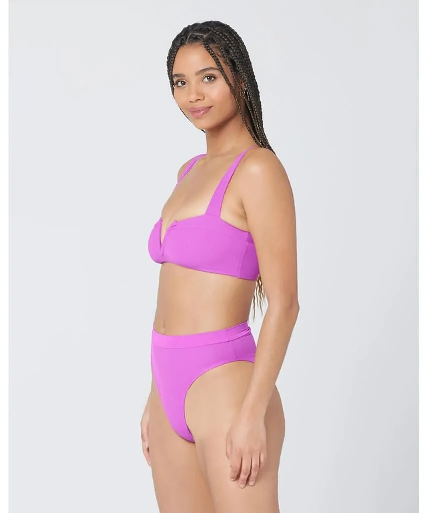 Ribbed Lee Lee Bikini Top Pitaya