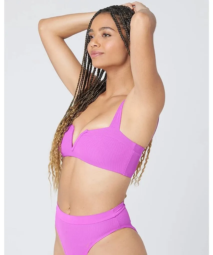 Ribbed Lee Lee Bikini Top Pitaya