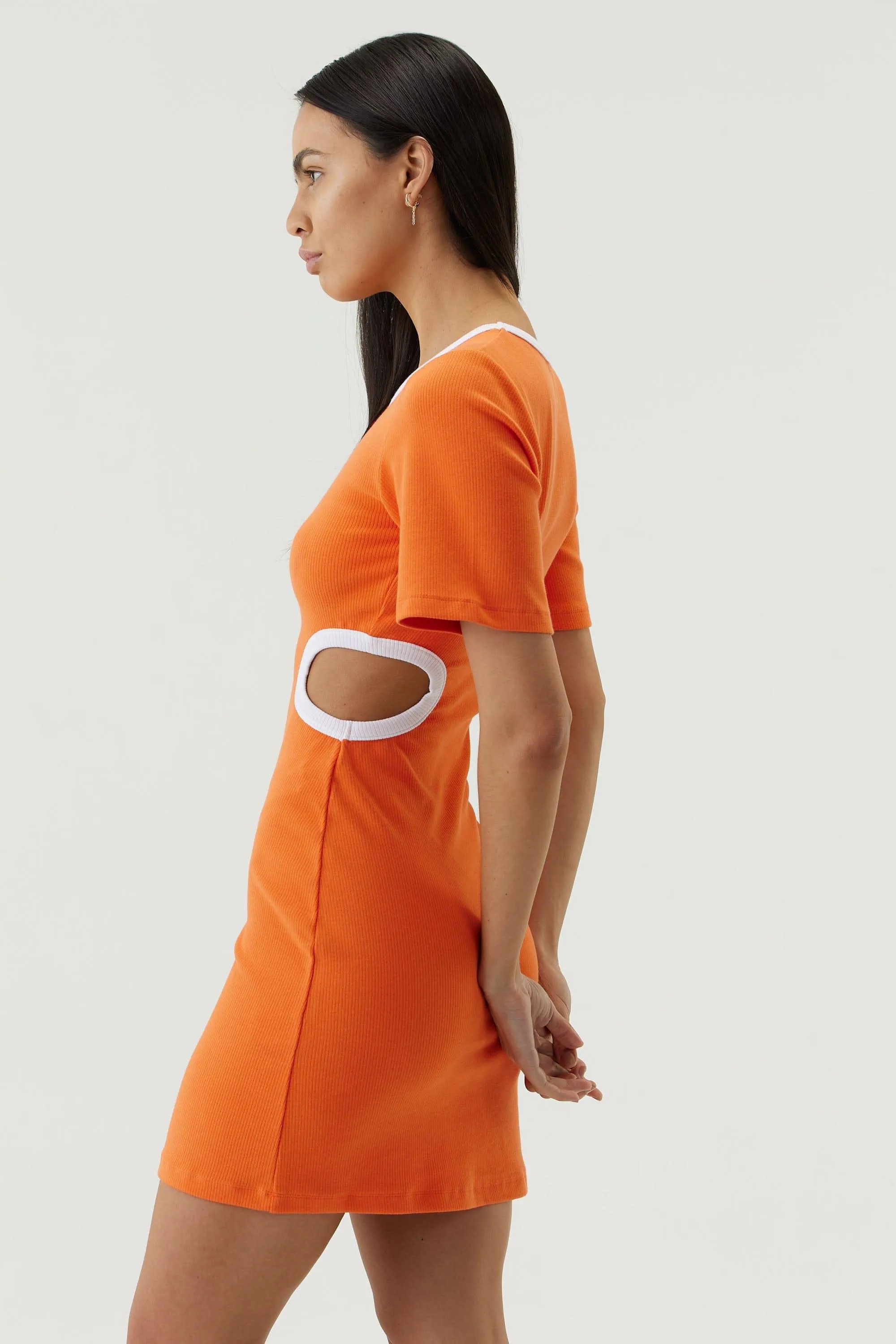 RING AROUND TEE DRESS | TANGERINE
