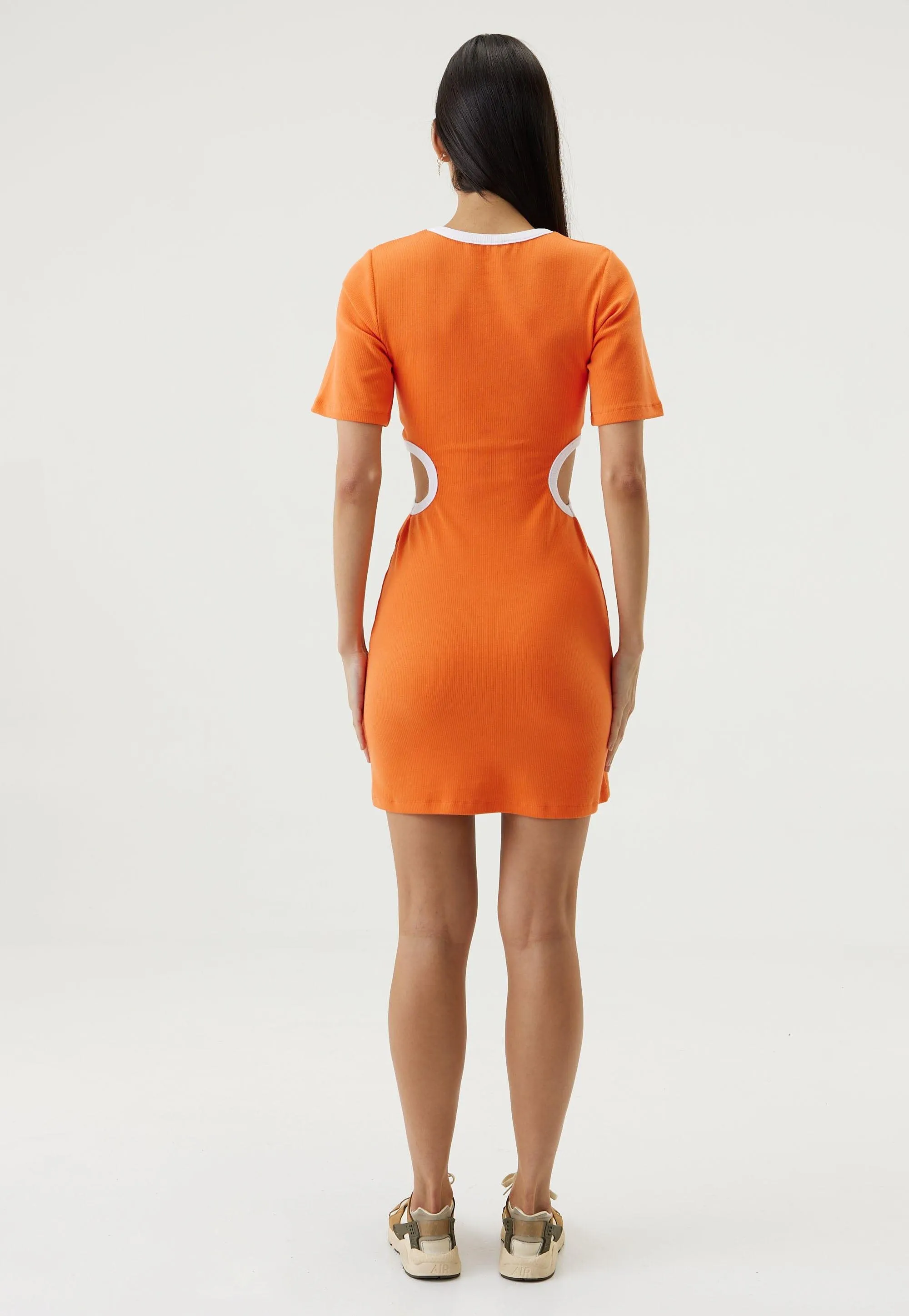 RING AROUND TEE DRESS | TANGERINE