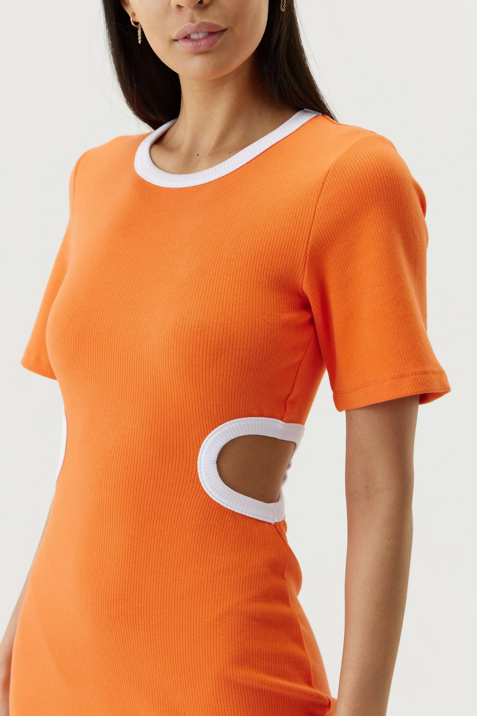 RING AROUND TEE DRESS | TANGERINE