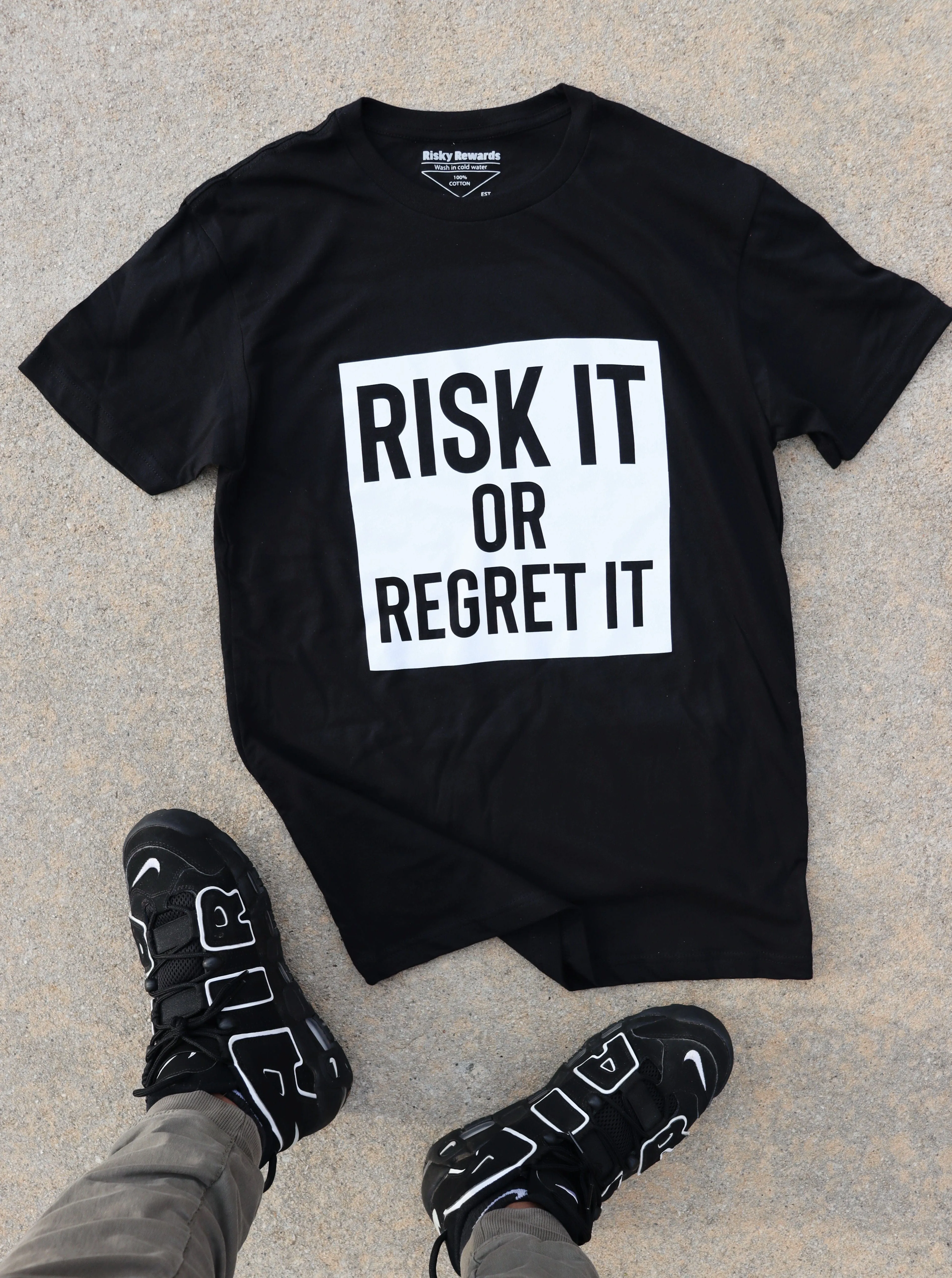 RISKY REWARDS “RISK IT OR REGRET IT” COTTON TEE